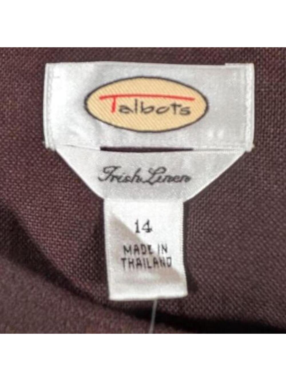 NEW Talbots Size 14 Brown 100% Irish Linen Fit and Flare Dress Y2K Quiet Luxury - Picture 2 of 15